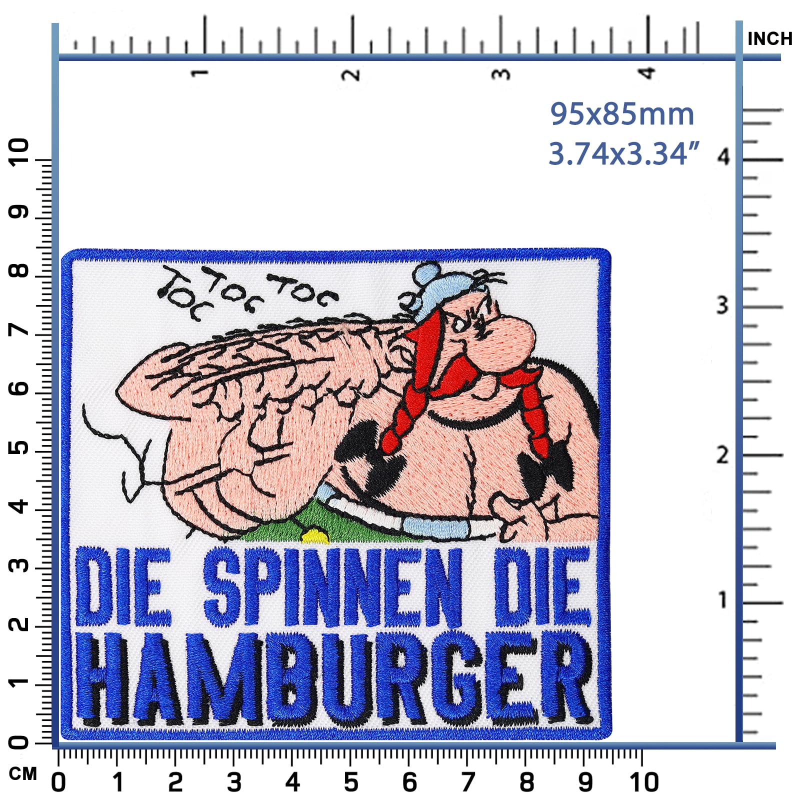 Crazy Anti Hamburg Obelix Soccer Fan Iron-On Patch Badge for Jerseys, Jackets & Caps - Perfect for Football Supporters & Costume Accessories