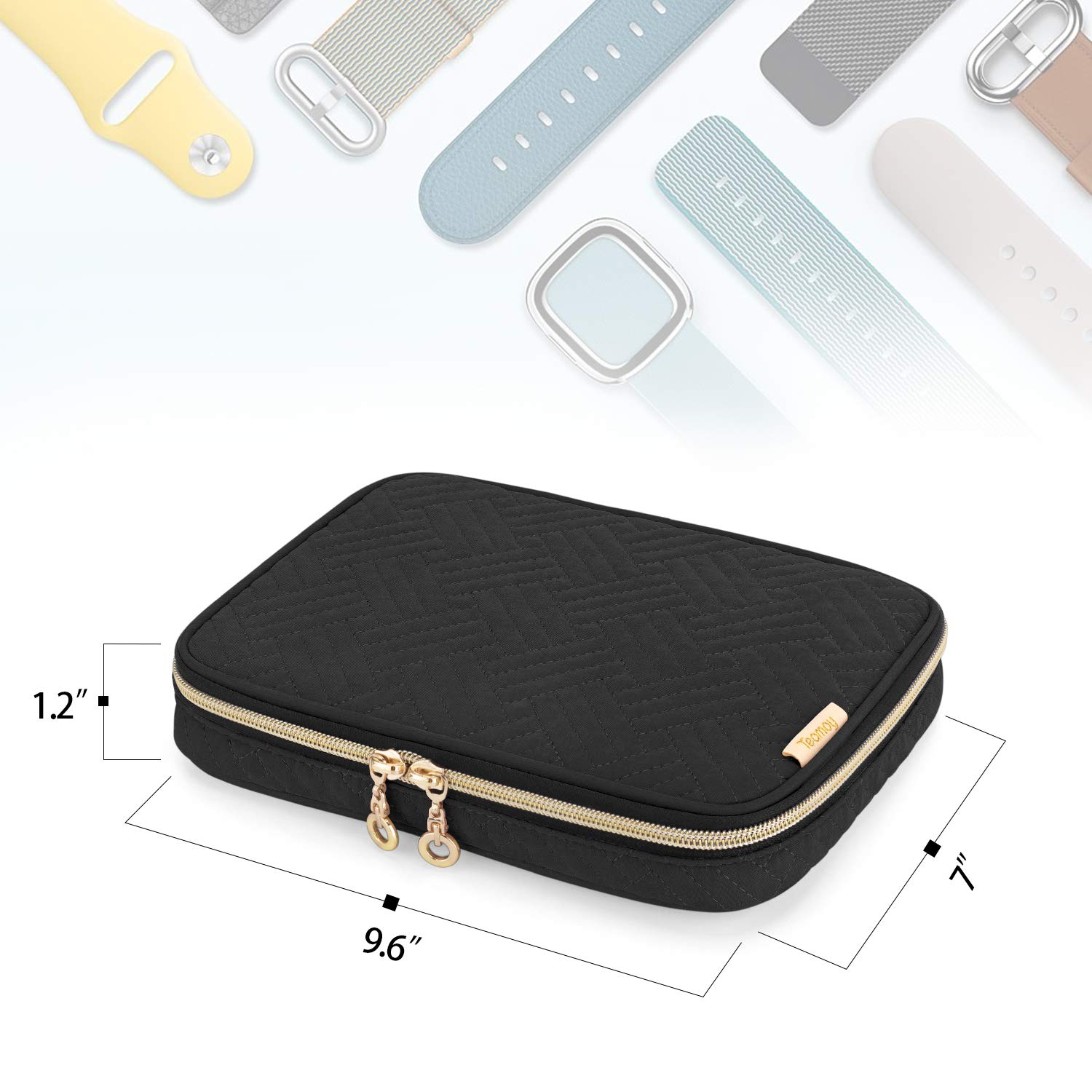 Premium Watch Band Storage Case - Holds 12 Watch Straps, Travel Organizer for Apple Watch & Smartwatch Bands (Black) | Perfect for Travel, Home Organization & Watch Collection Display