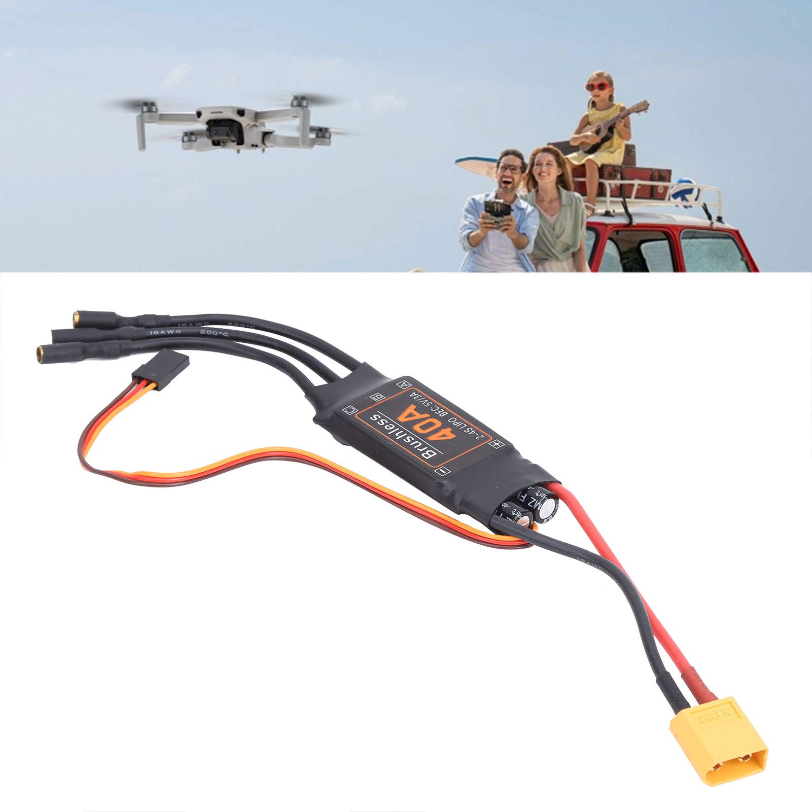 TOPINCN 40A RC Brushless Motor ESC - Electric Speed Controller for RC Drones & Airplanes with 5V/3A BEC Output | High Performance RC Aircraft Brushless ESC Connector | Perfect for FPV Racing, Aerial Photography & RC Hobbyists