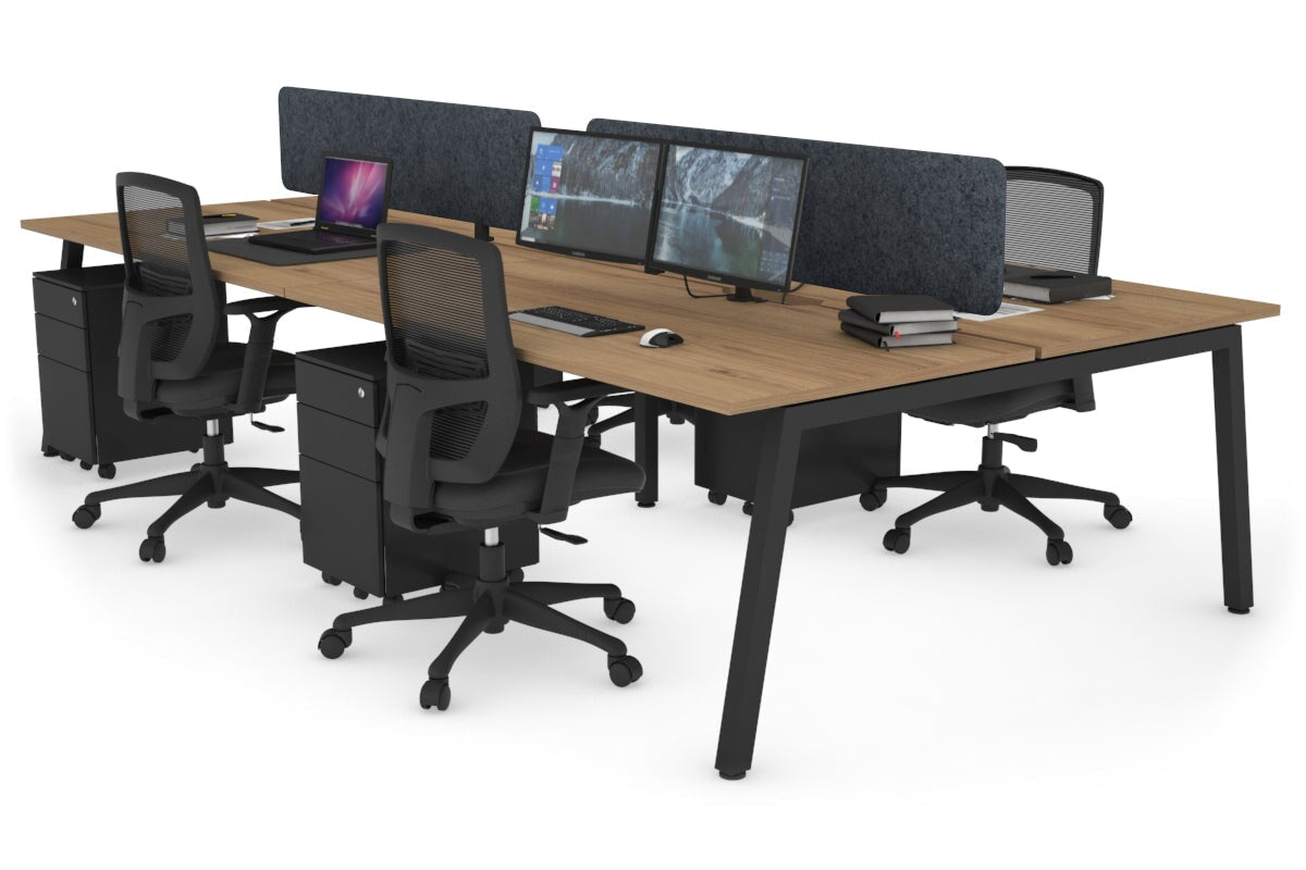 Quadro 4-Person Office Workstation Desk - 1400L x 700W Dimensions - Perfect for Team Collaboration, Open Office Spaces & Coworking Environments
