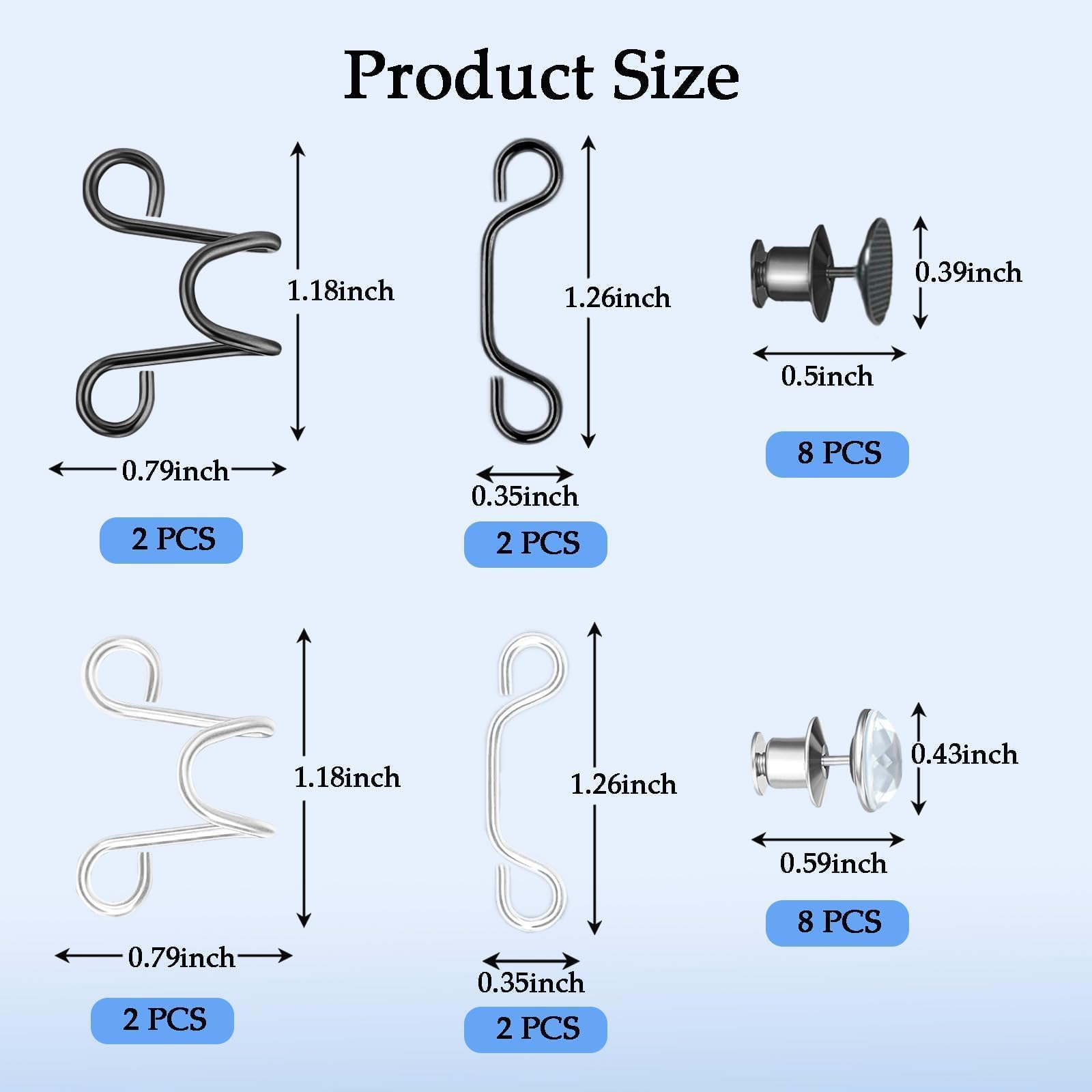 24 Pcs Jeans Waist Extenders - No Sew Adjustable Belt for Pants & Dresses