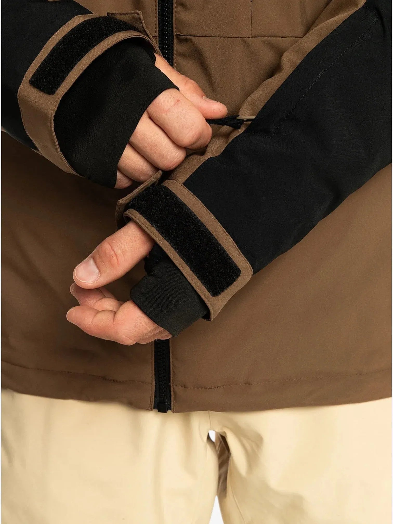 Quiksilver Mission Block Snow Jacket - Brown & Black - Waterproof Winter Coat for Skiing, Snowboarding & Outdoor Adventures