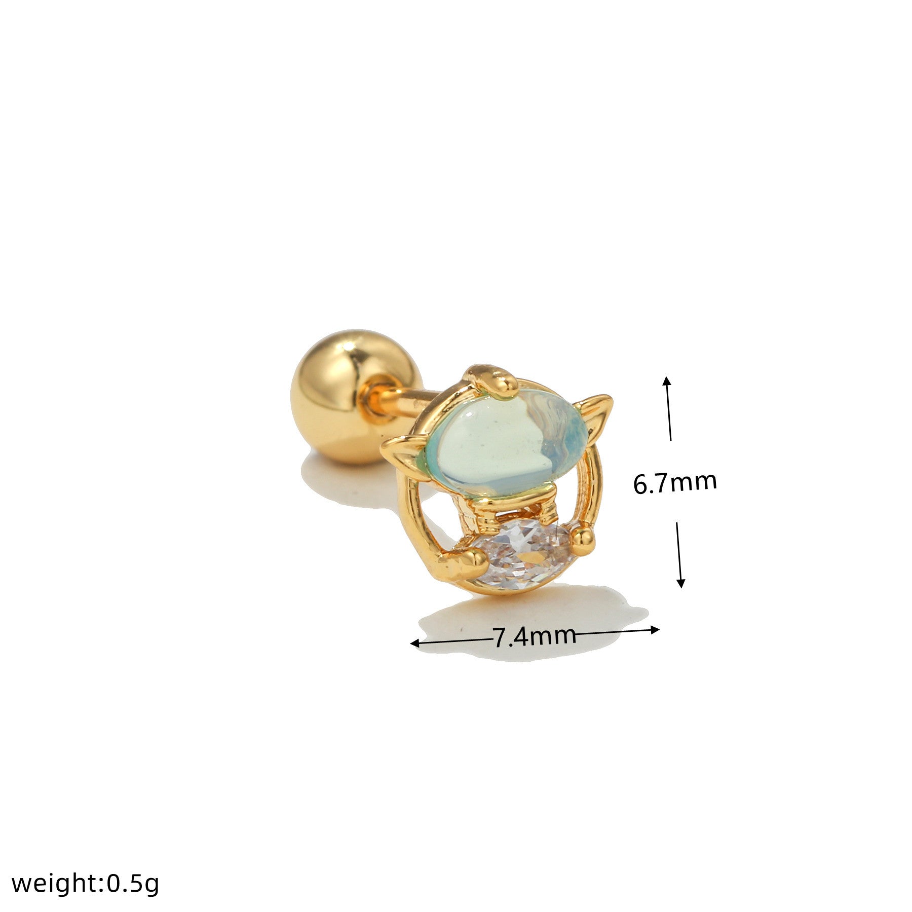 20G Cartilage CZ Stud Earrings - Helix & Conch Barbell Stud Earrings for Women | EGD0317 | Perfect for Piercing Jewelry, Daily Wear & Gift Giving