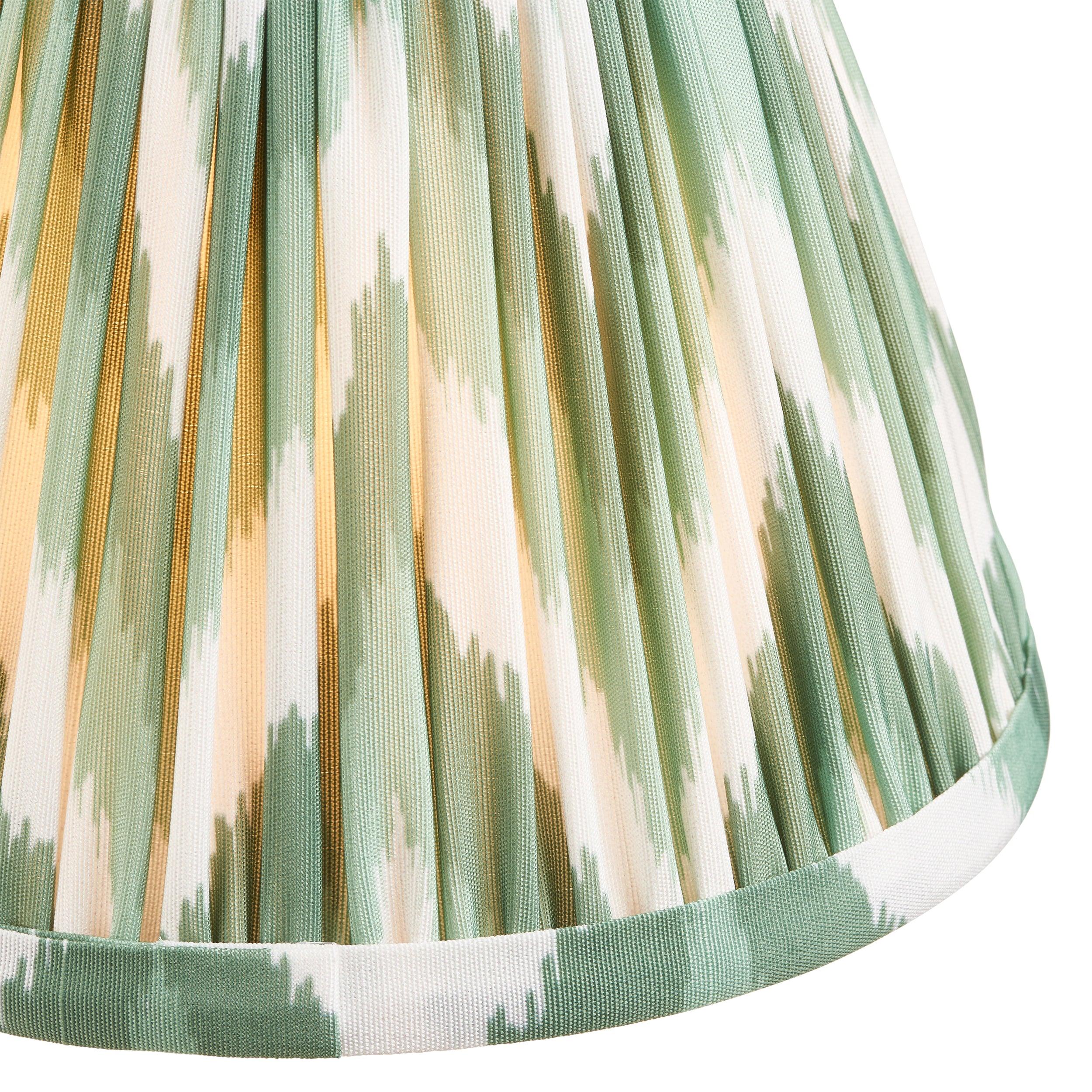 Foldable Brass Wall Light with Zigzag Design & 16cm Cotswold Green Shade - Perfect for Bedroom, Living Room, and Hallway Lighting