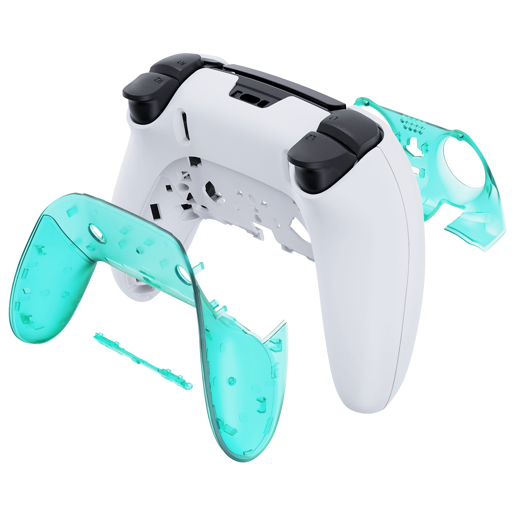 eXtremeRate Emerald Green PS5 Edge Controller Shell - DIY Replacement Front & Back Cover with Custom Plates | Gaming Accessories for Enhanced Style & Protection
