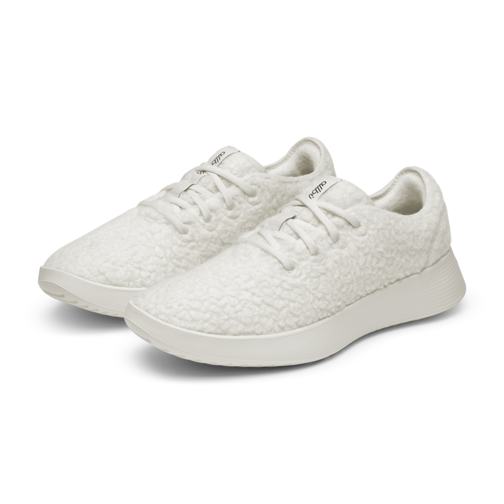 Men's Wool Runner Go Fluff Sneakers - Natural White with Natural White Sole | Comfortable & Breathable for Running, Walking & Casual Wear