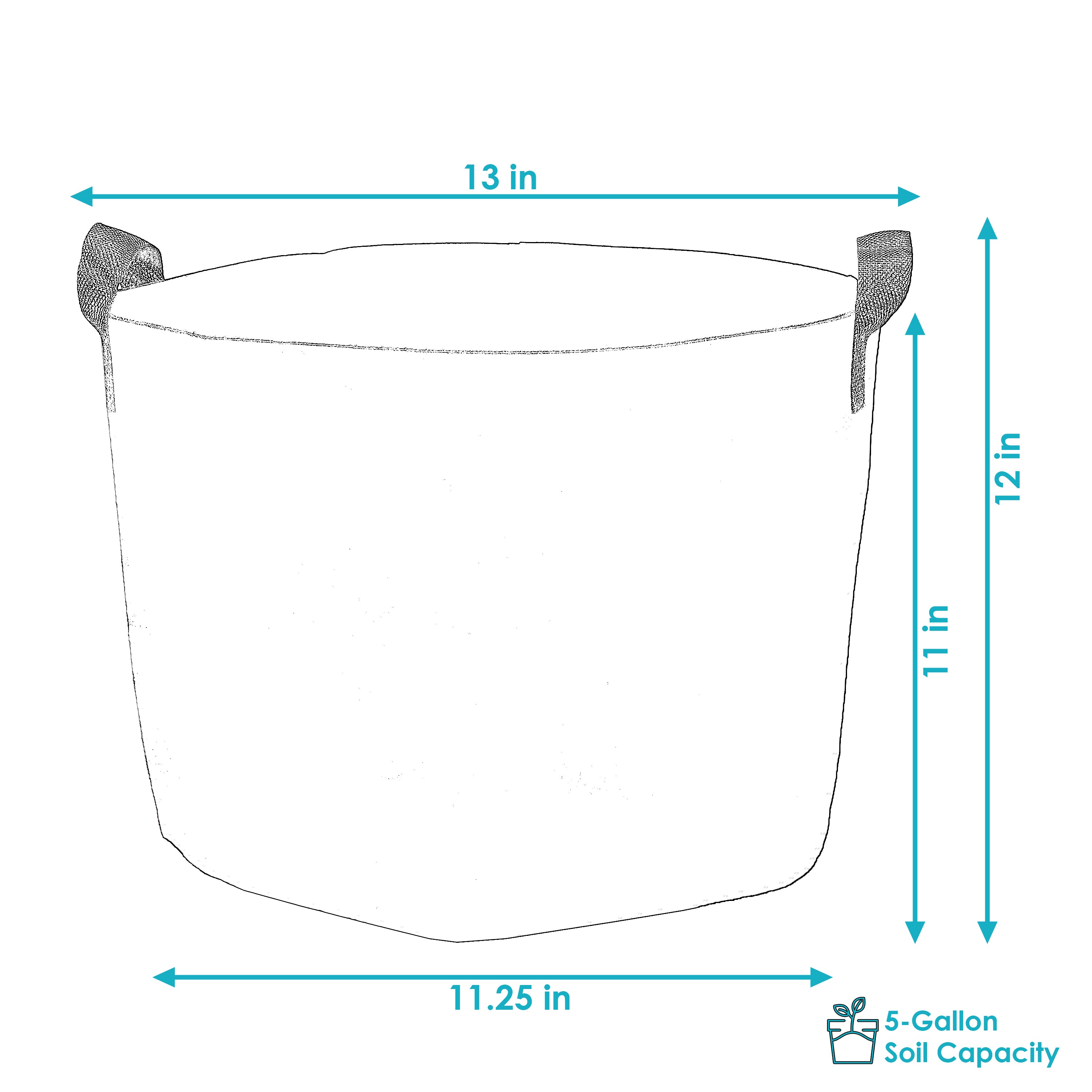 Premium Black Garden Grow Bags for Vegetables & Plants - Heavy Duty Fabric Pots with Reinforced Handles - Ideal for Raised Beds, Container Gardening & Urban Farming