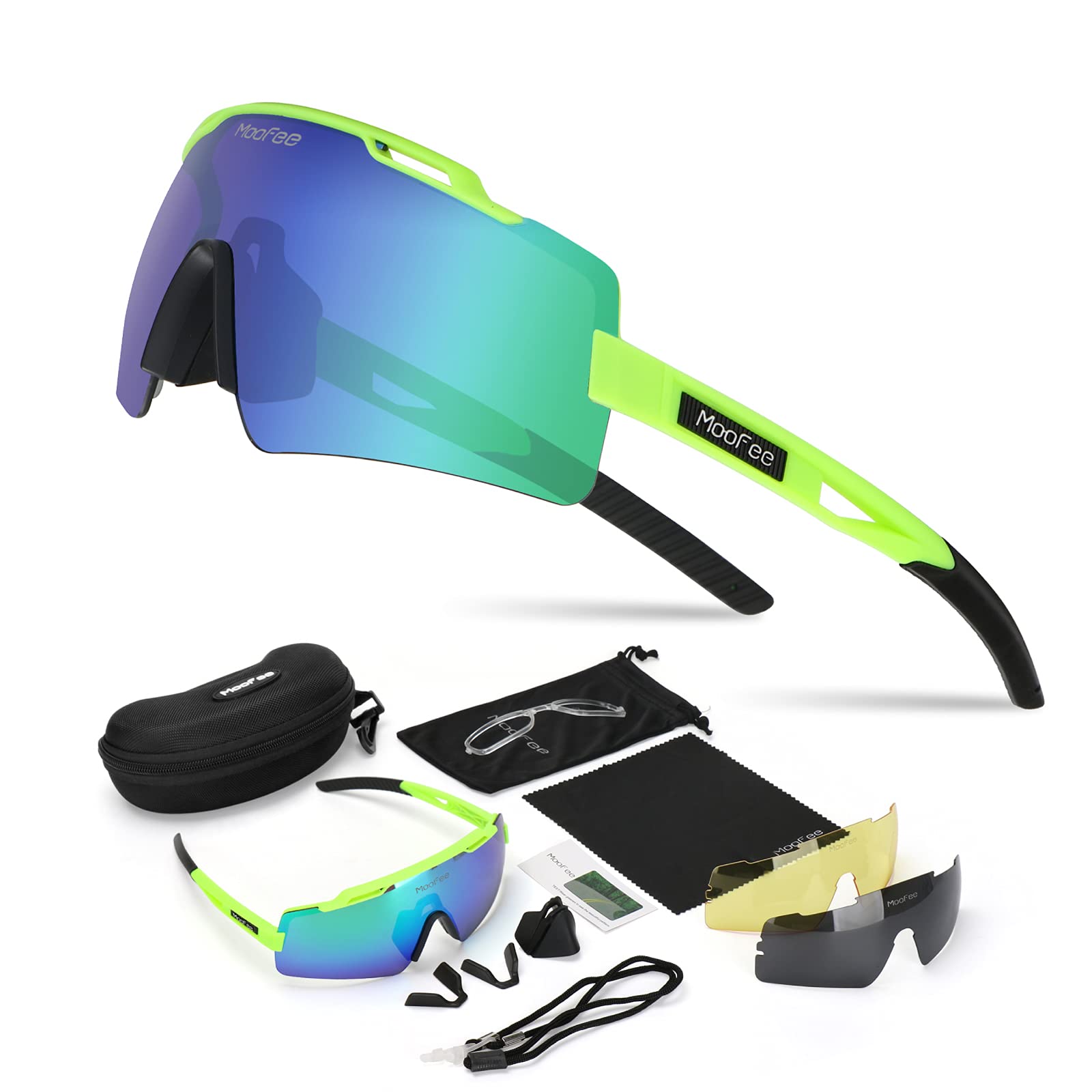 MooFee Polarized Sports Sunglasses for Men & Women - Cycling, Running, Fishing, Golf, Baseball - UV Protection & Anti-Glare for Outdoor Activities