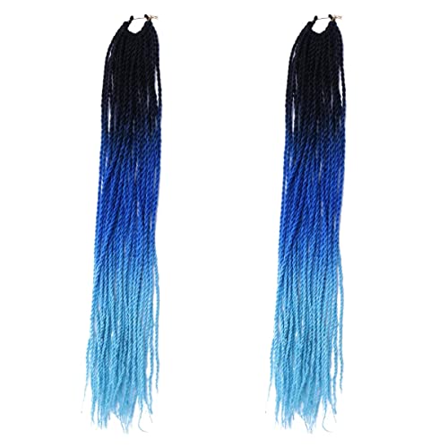 Bestoyard 2-Pack Gradient Braided Wigs for Women - Human Hair Dreadlocks Wigs with Colorful Hair Clips | Perfect for Cosplay, Halloween, and Daily Protective Styling