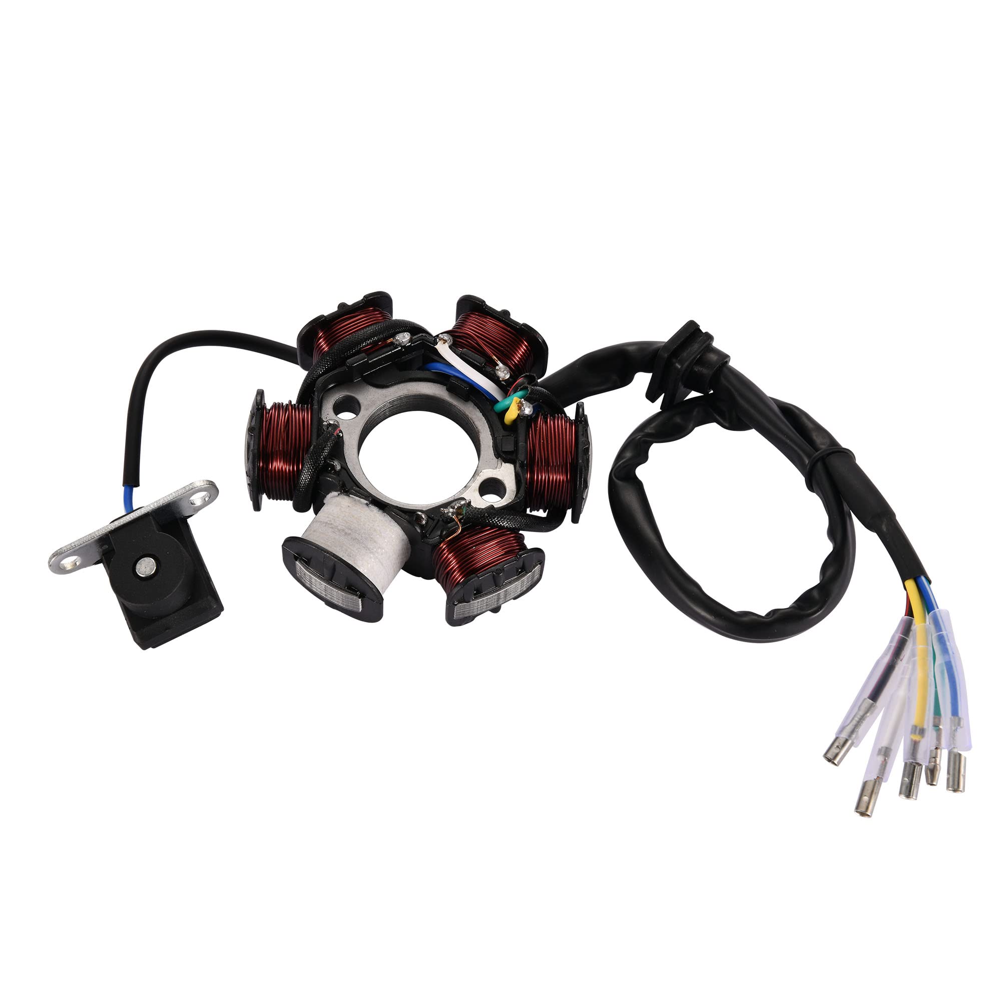 WOOSTAR 6 Coil 5 Wire Ignition Stator Magneto Replacement for GY6 50cc-125cc Scooters, Mopeds, Go Karts, ATVs & Dirt Bikes - Compatible with TaoTao, 4 Wheelers & Pit Bikes - Perfect for Engine Repair & Performance Upgrades