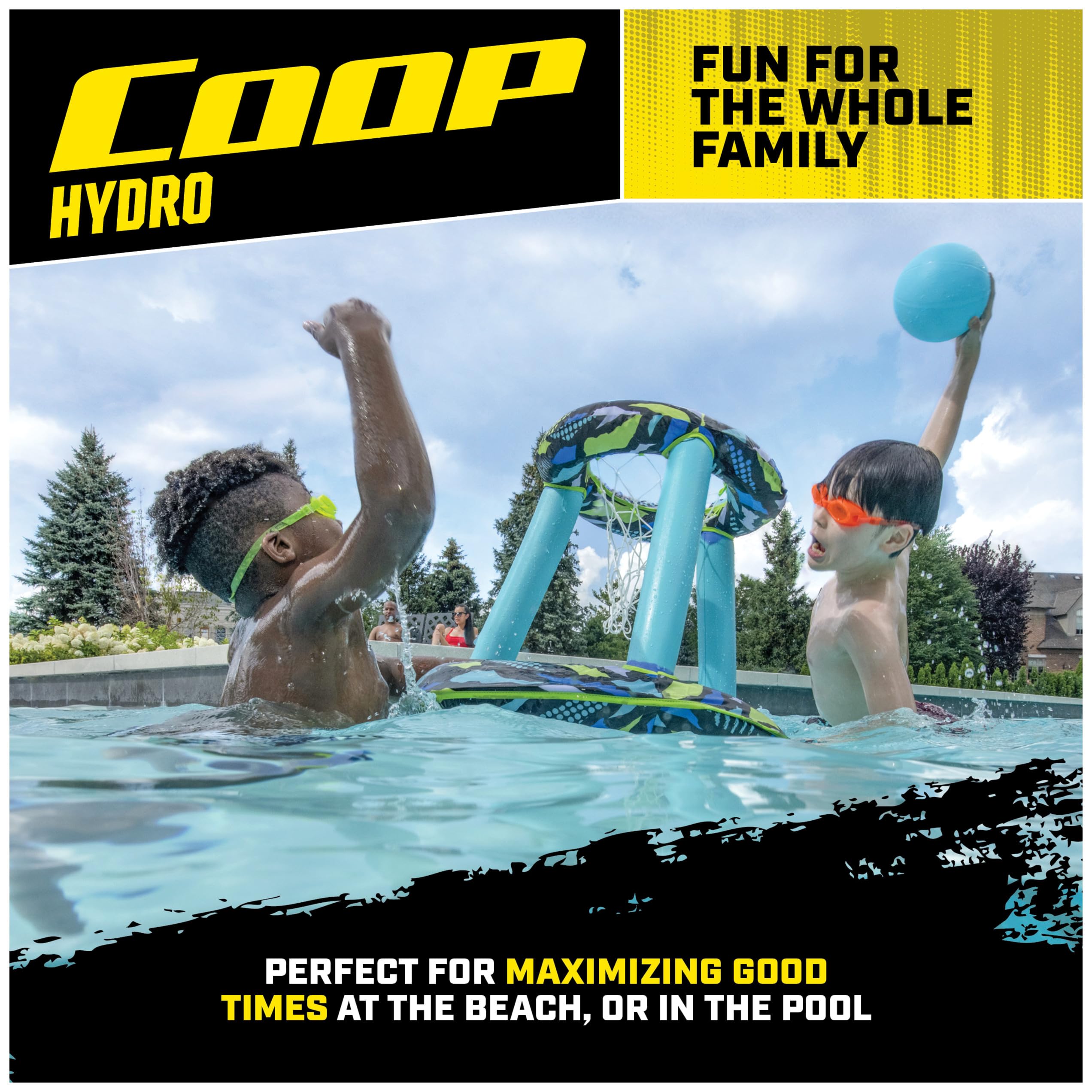 Swimways Hydro Spring Hoops - Floating Pool Basketball Game Toy for Kids & Adults - Fun Water Sports Equipment for Backyard Swimming Pool, Beach & Summer Parties