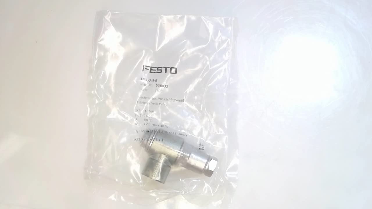 FESTO HGL-3/8-B Pilot Operated Check Valve, 0.05-1 MPa Operating Pressure, 1/4