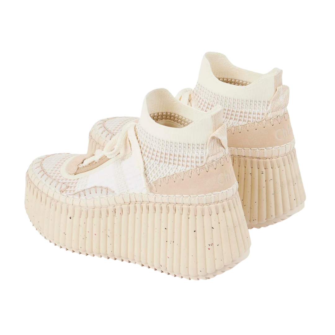 Nama Wedge Sneakers for Women - Stylish Seed Pearl Embellished Casual Shoes for Walking, Running & Everyday Wear