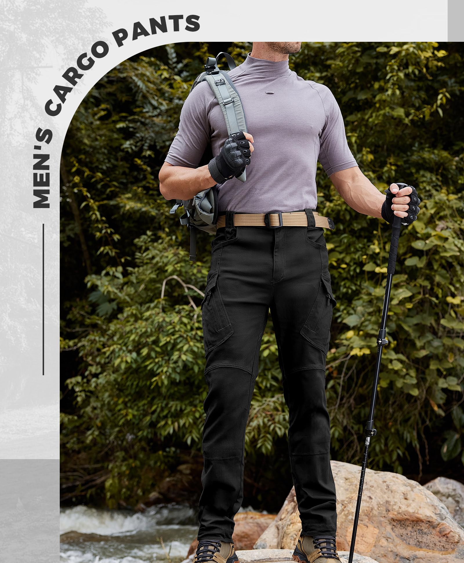 Susclude Men's Tactical Cargo Pants - Ripstop Military Work Pants for Outdoor Hiking, Camping & Combat - Durable Assault Trousers for Men's Outdoor Adventures