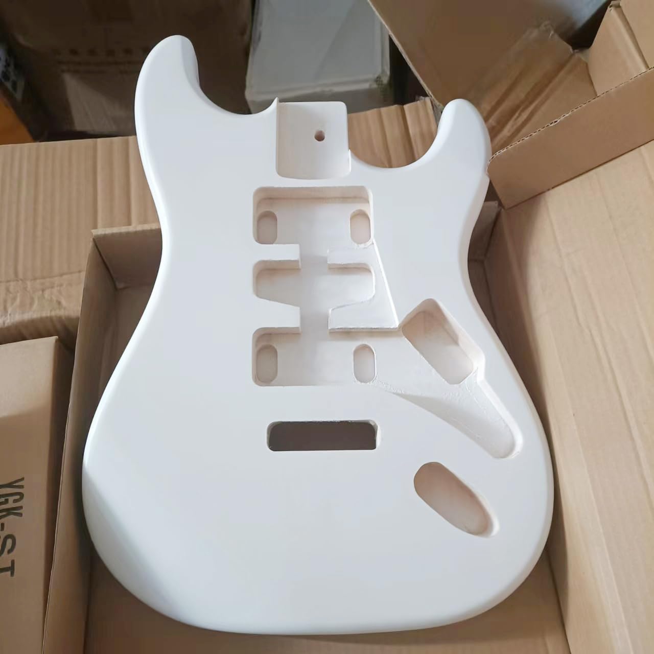 Fender ST Strat Electric Guitar Body - DIY Poplar HSH Replacement Part in White | Perfect for Guitar Upgrades, Custom Builds & Repair Projects