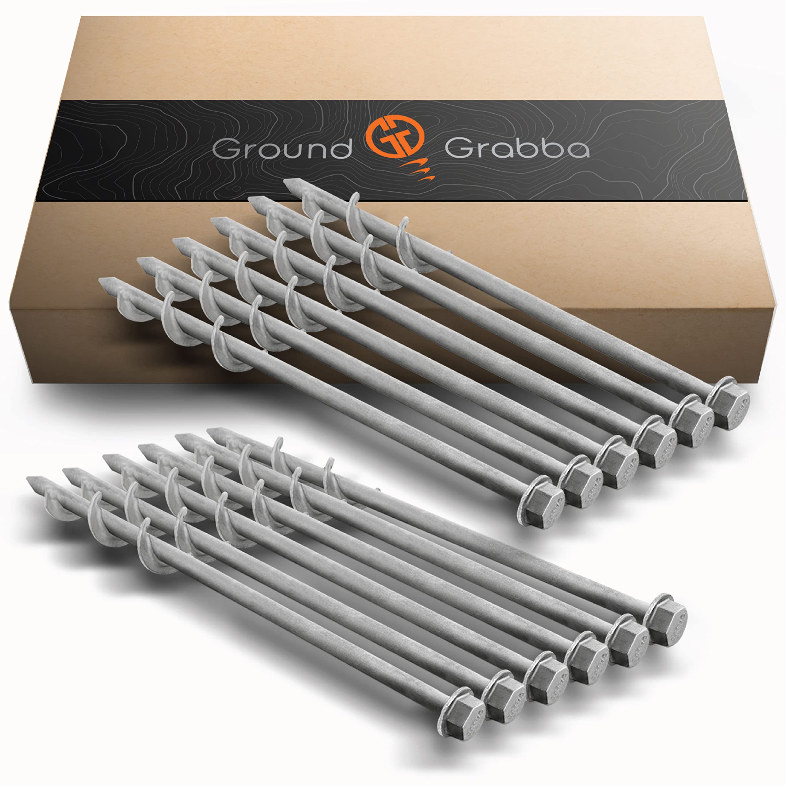 Heavy Duty Ground Anchor Screw Kit - 12 Pack 1 Ft Screw-in Anchors for High Winds | Secure Swing Sets, Pop-Up Canopies, Tents & Outdoor Equipment | Perfect for Camping, Backyard, Patio & Storm Protection