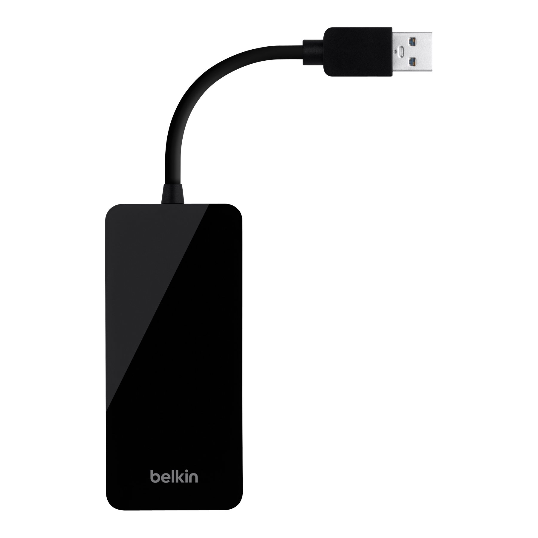 Belkin 3-Port USB 3.0 Hub with Gigabit Ethernet Adapter - High-Speed Data Transfer & Wired Network Connection - Compact USB Splitter for Laptop, Desktop, MacBook - Perfect for Home Office, Gaming & Remote Work (Black)