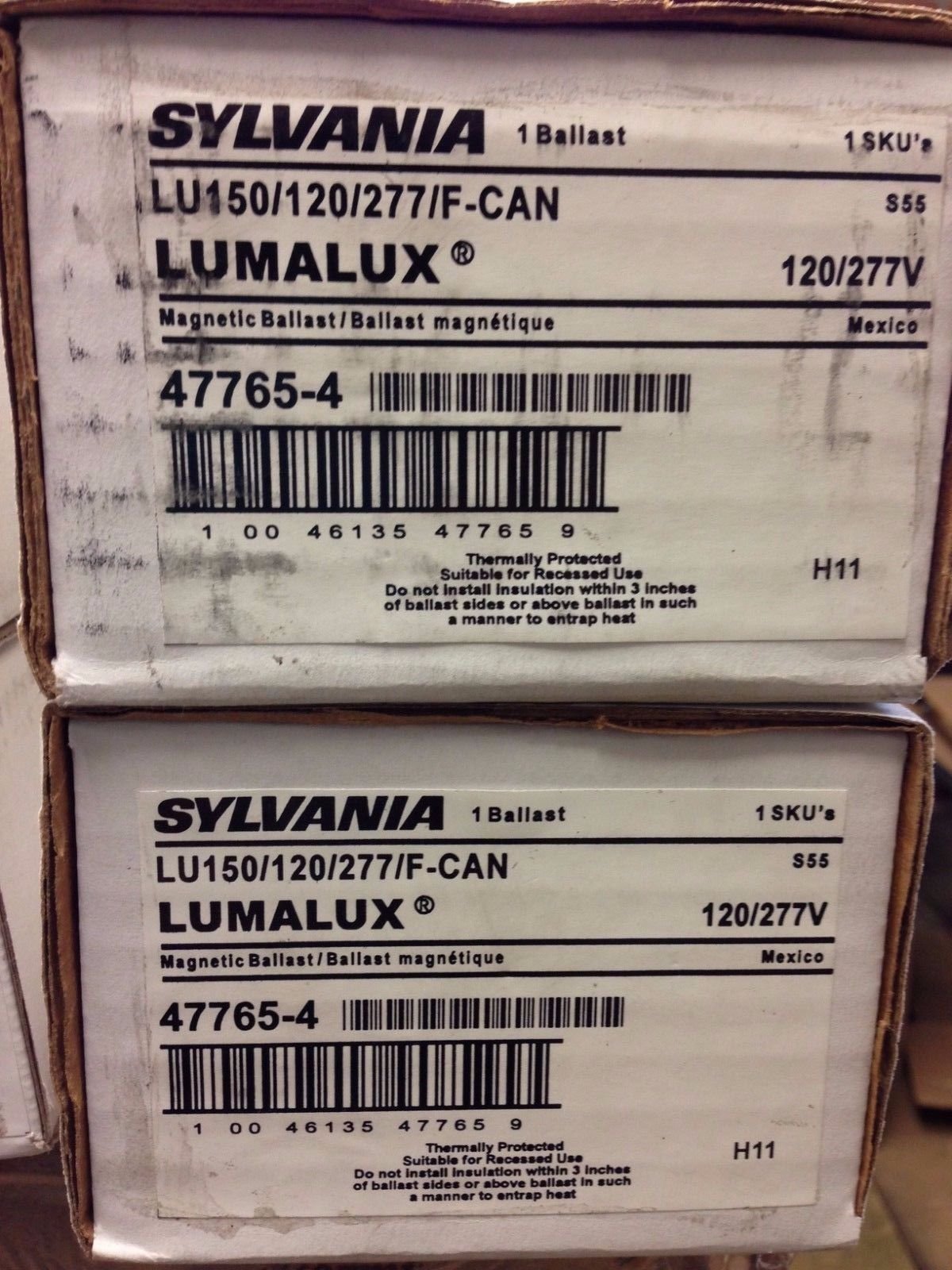 2-Piece Sylvania 47765 LU150/120/277/F-CAN High Pressure Sodium Ballast - Compatible with HPS Lamps for Outdoor Lighting, Warehouse, and Industrial Applications