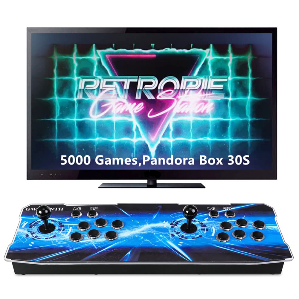 GWALSNTH 5000-in-1 Pandora Box 30S Arcade Games Console - Plug & Play 3D Video Game System for TV & PC with Full HD Display, Multiplayer Support (3-4 Players) - Perfect for Family Game Nights, Parties & Retro Gaming Enthusiasts