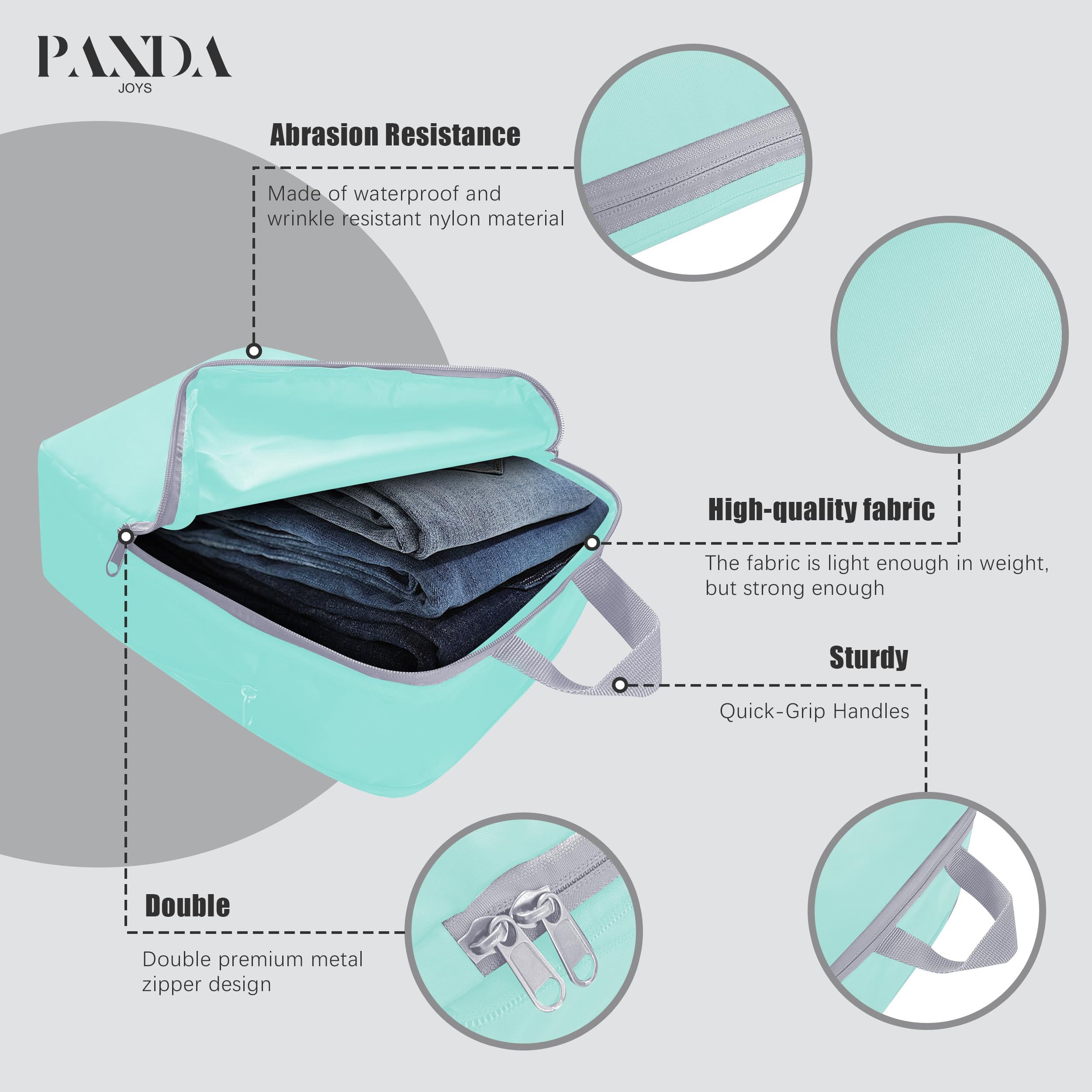 4-Piece Set Compression Packing Cubes for Travel - Expandable Luggage Organizers with Compression Zippers - Perfect for Carry-On Bags, Suitcases & Backpacking (Ideal for Business Trips, Vacations & Weekend Getaways)