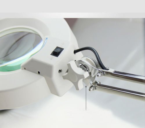TOPCHANCES 10X LED Desktop Magnifier Lamp with Adjustable Arm - Foldable Lighted Magnifying Glass for Reading, Inspection & Crafts - Perfect for Jewelry Making, Hobbies & Close-up Work