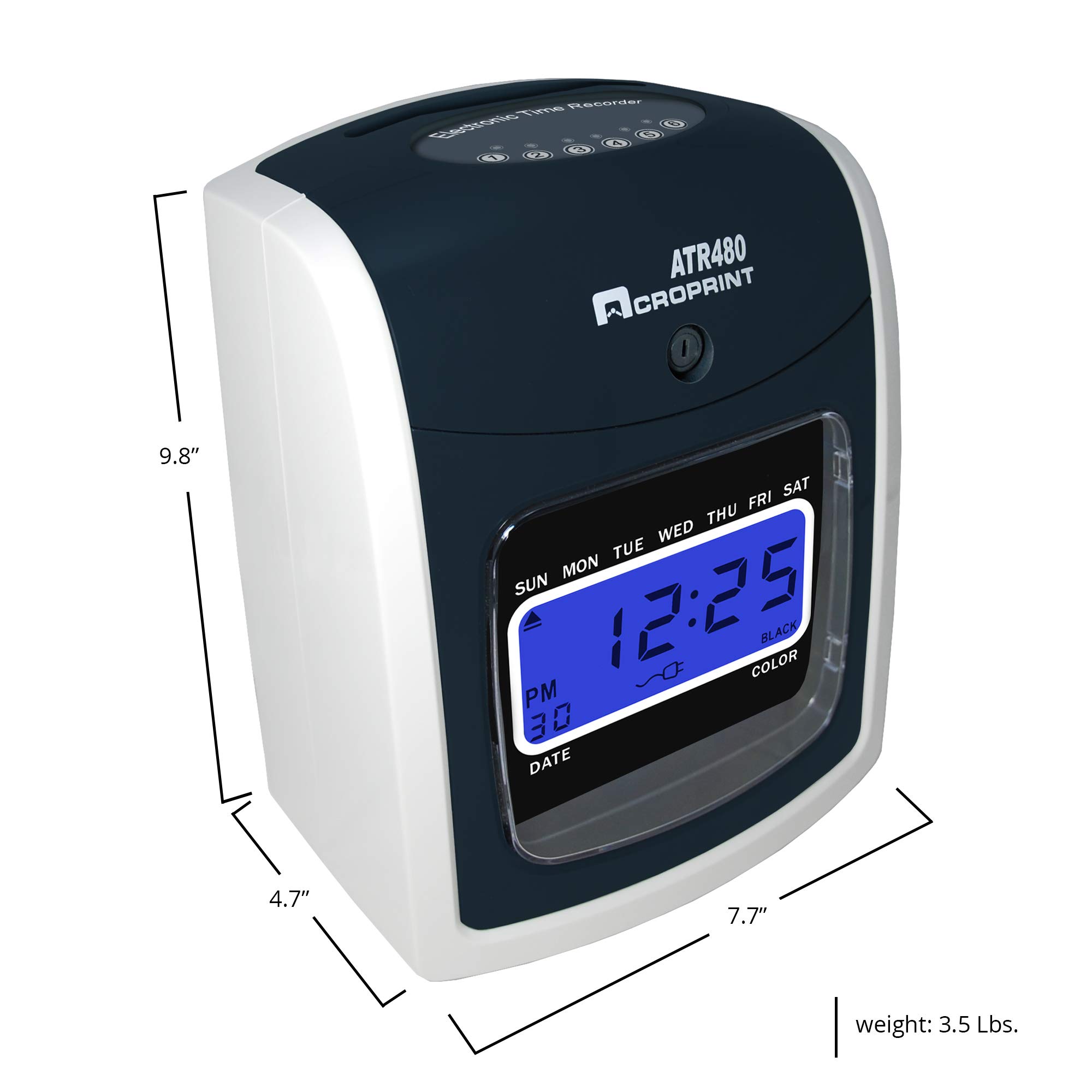 Acroprint ATR480 Totalizing Time Clock Machine - Automatic Employee Attendance Recorder for Small Business with Cards & Ribbon | Perfect for Office, Retail & Warehouse Time Tracking