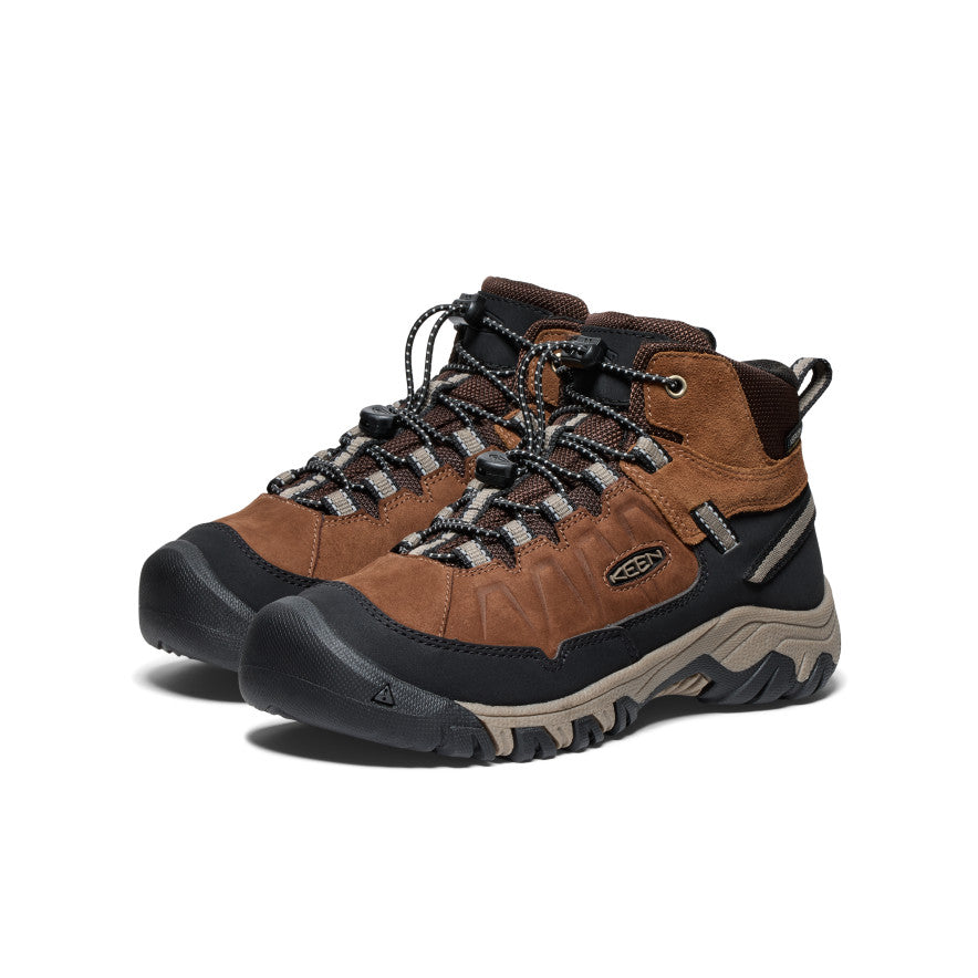 Big Kids' Targhee IV Waterproof Hiking Boots - Bison/Brindle Color | Durable Outdoor Footwear for Boys & Girls | Perfect for Trail Hiking, Camping & Mountain Adventures