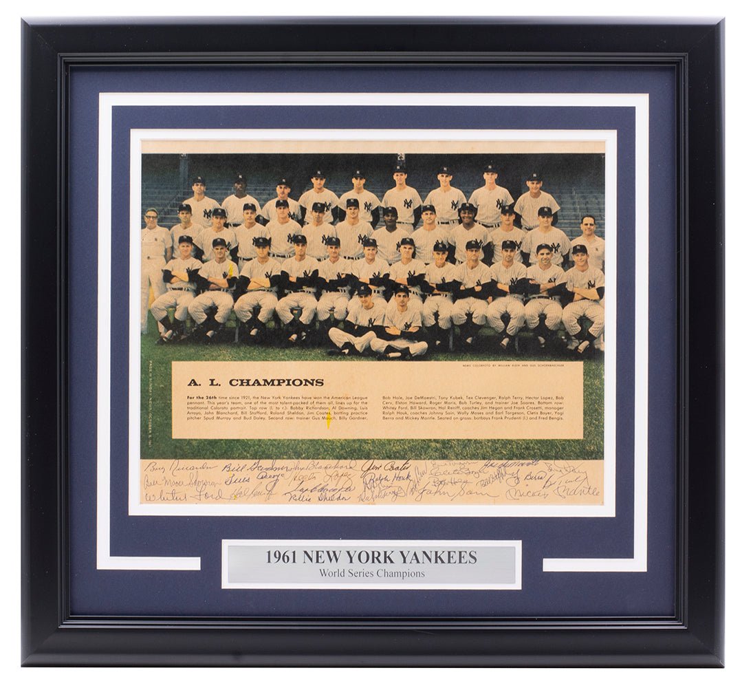 1961 New York Yankees World Series Champions Autographed 8x10 Photo - Berra, Mantle, Ford & Team - JSA Certified - Perfect for Sports Memorabilia Collectors & Yankees Fans Display