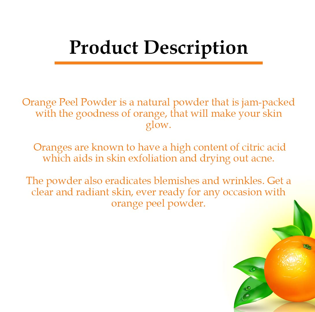 Organic Orange Peel Powder - 50g | 100% Natural, Vegan & Gluten-Free | Perfect for Baking, Smoothies & Skincare