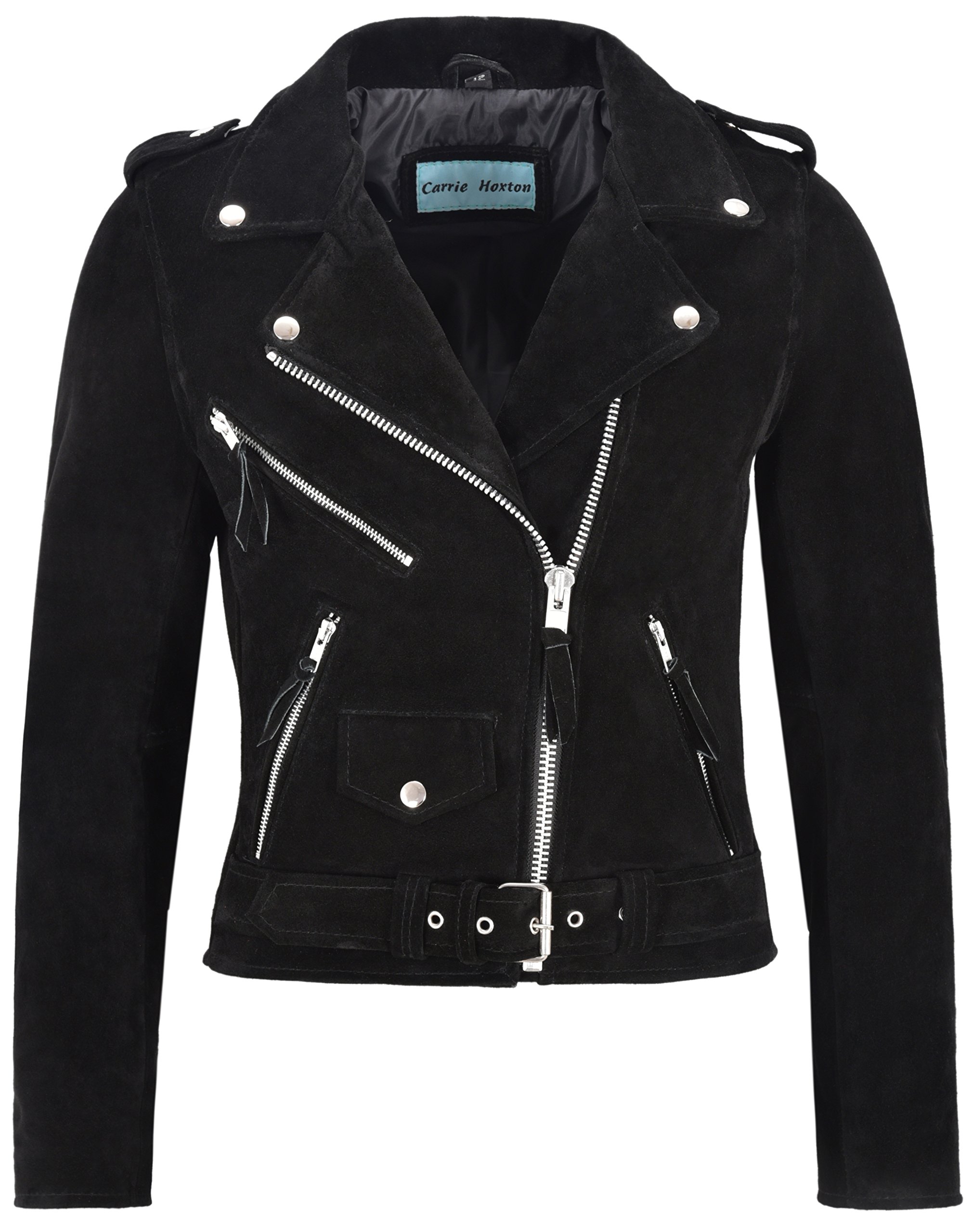 Women's Fringe Brando Suede Leather Jacket - Biker Motorcycle Style Genuine Leather MBF - Perfect for Riding, Night Out & Rock Fashion