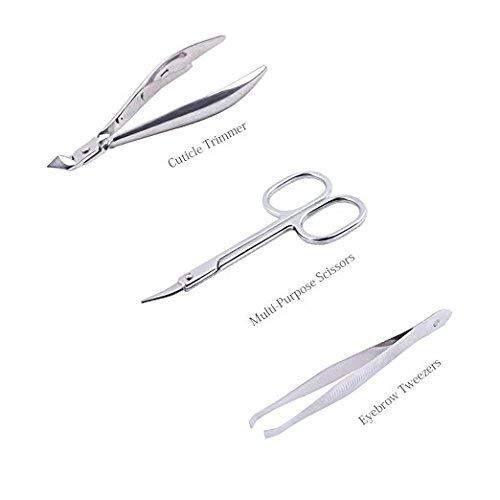 Premium 12-in-1 Stainless Steel Manicure Set with Faux Leather Case - Golden Design Nail Clippers, Cuticle Grooming Tools & Complete Nail Care Kit for Home, Travel & Professional Salon Use