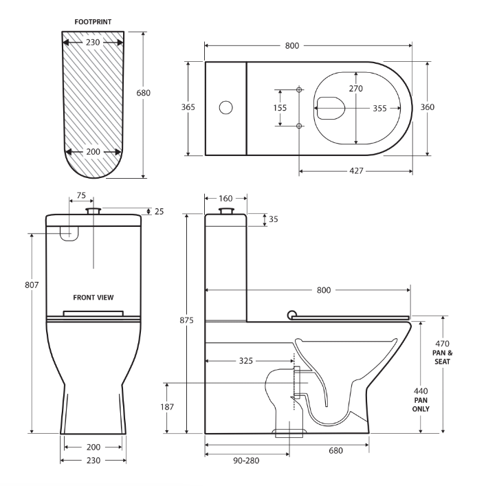 Fienza Delta CARE4RL & CARE4RR Accessible Care Kit with 90° Right Hand Rail - Ideal for Elderly & Disabled Bathroom Safety & Mobility Assistance