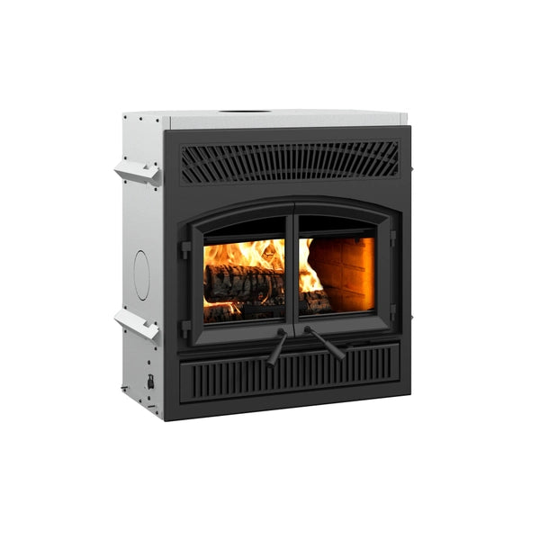Enerzone Solution 2.5 ZC II High Efficiency Fireplace Insert Bundle - Eco-Friendly Heating for Living Rooms, Cabins & Winter Homes