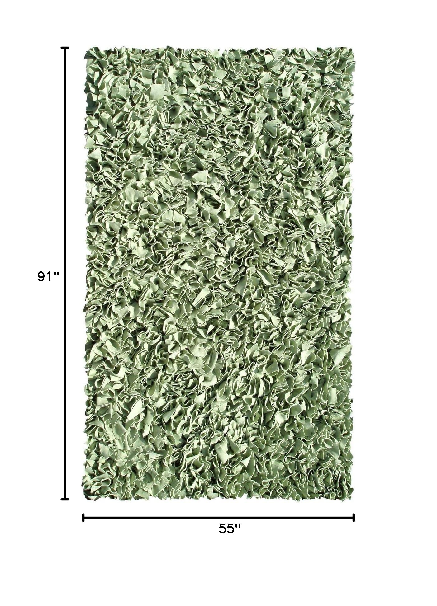 Soft Shaggy Sage Green Area Rug 4.7x7.7 ft - Plush & Cozy Living Room Rug for Bedroom, Nursery, or Dorm Decor