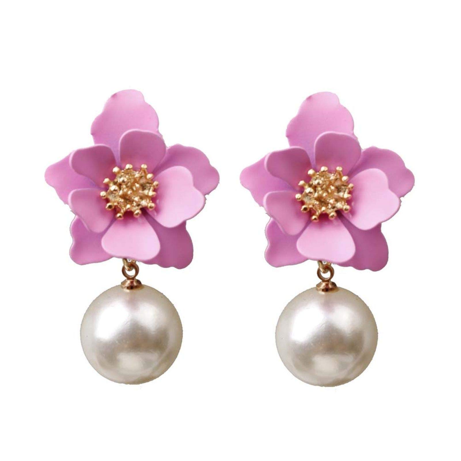 Heaven2017 Floral Dangle Hook Earrings for Women - Elegant Drop Hoop Earrings, Perfect Birthday Gift for Her | Great for Parties, Weddings & Everyday Wear