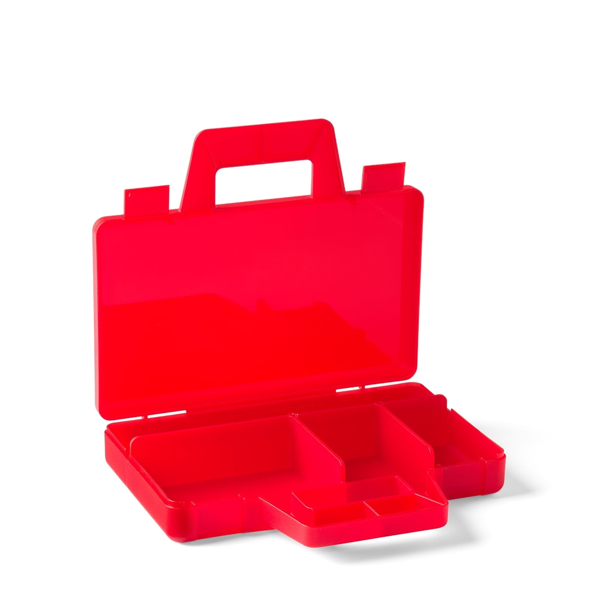 Lego Sorting Case To Go - Transparent Red Storage Box for Organizing Lego Bricks - Perfect for Travel, Home & Classroom Organization