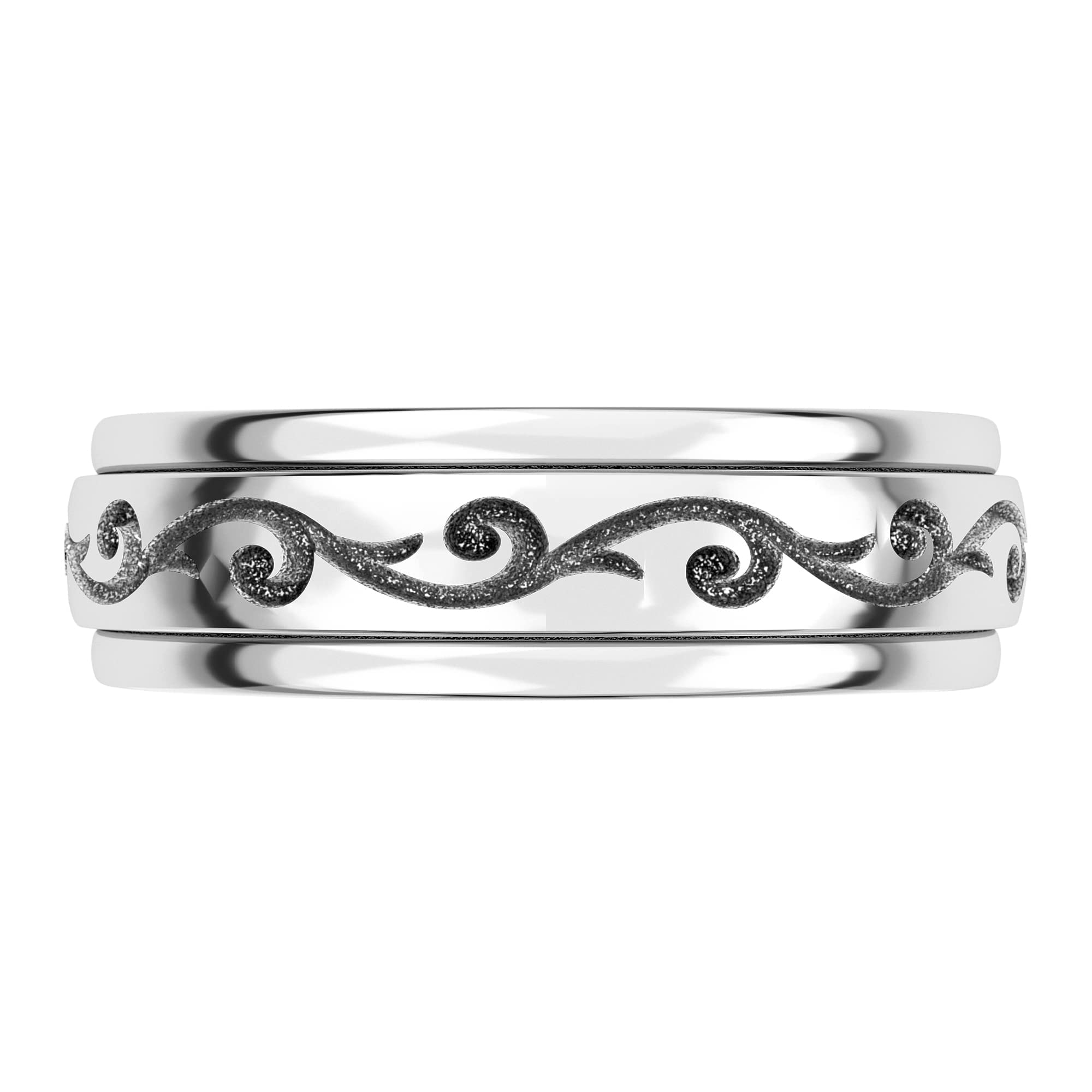 925 Sterling Silver Spinner Ring for Stress Relief - Handmade Boho Tribal Jewelry for Women & Men - Unique Oxidized Meditation Anxiety Reliever - Perfect Gift for Yoga, Mindfulness & Daily Wear