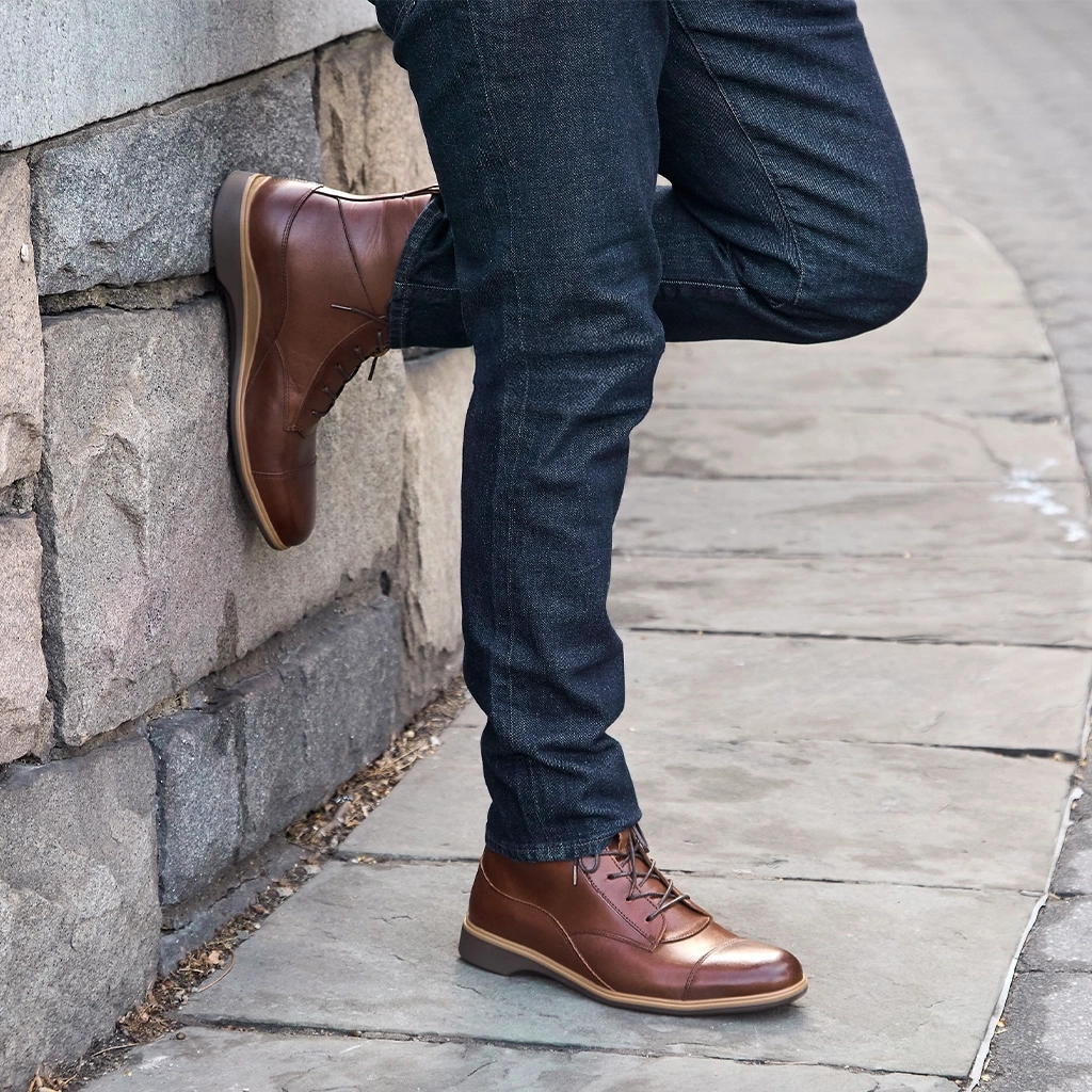 Premium Chestnut Leather Boots for Men & Women - Comfortable, Durable & Stylish for Hiking, Work & Everyday Wear