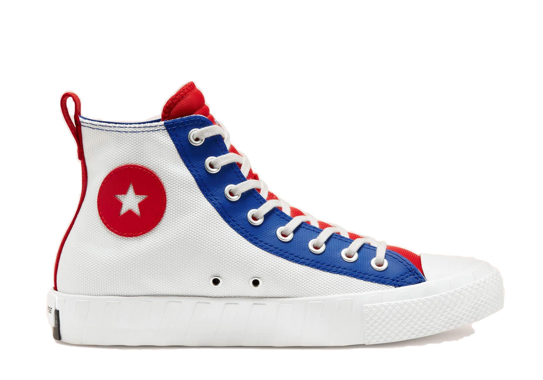 Converse Unisex UNT1TL3D High Top Sneakers in White, Rush Blue & University Red - Stylish Casual Shoes for Men & Women, Perfect for Streetwear, Skateboarding & Everyday Fashion