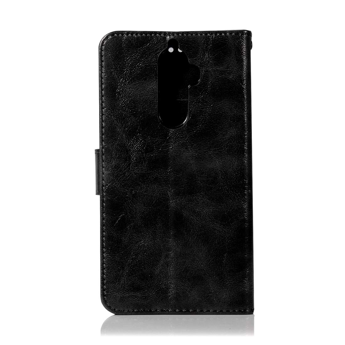 Retro Copper Button Crazy Horse PU Leather Flip Phone Case for Lenovo K8 Note with Card Holder, Wallet & Lanyard - Horizontal Flip Design (Wine Red/Black) - Perfect for Daily Use, Travel & Business Meetings