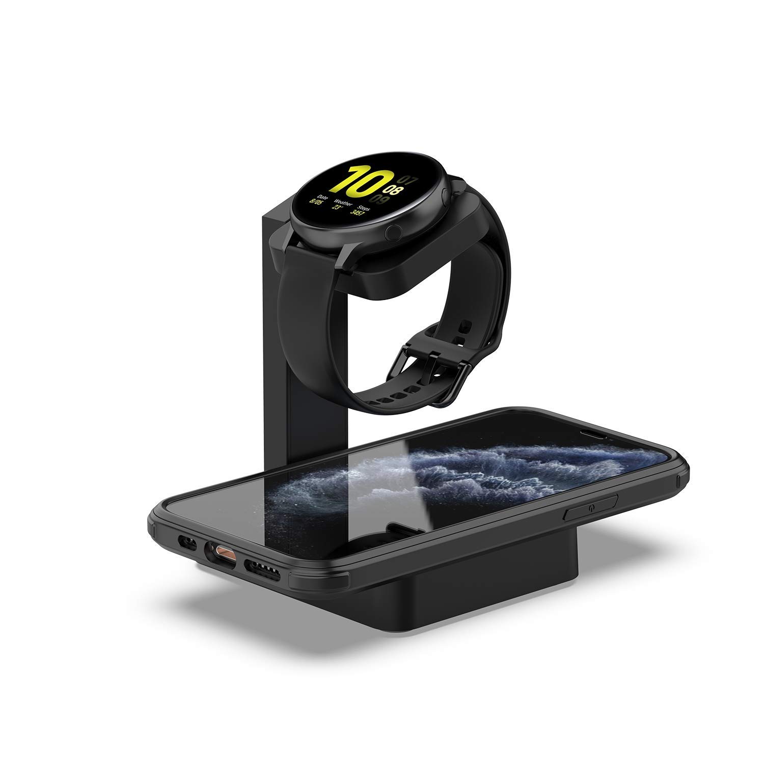 Powerhill Galaxy Watch 4/3 Charger - Compatible with Samsung Galaxy Watch, Active/Active 2, Gear Sport & S3 - Fast Wireless Charging Dock for Smartwatches - Perfect for Home, Office & Travel Use