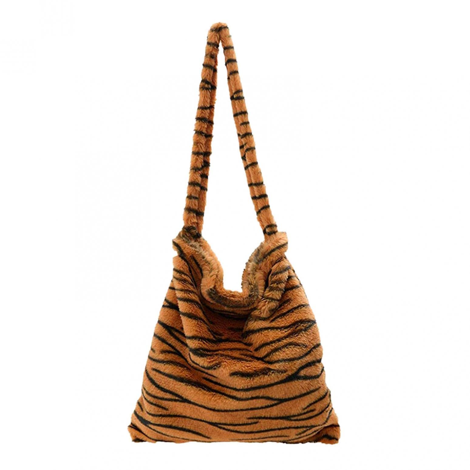 Y2K Fluffy Tote Bag with Long Strap - Large Cute Plush Shoulder Bag for Women | Soft Furry Purse Perfect for Autumn Winter Outfits, College Campus, Shopping & Travel Accessories