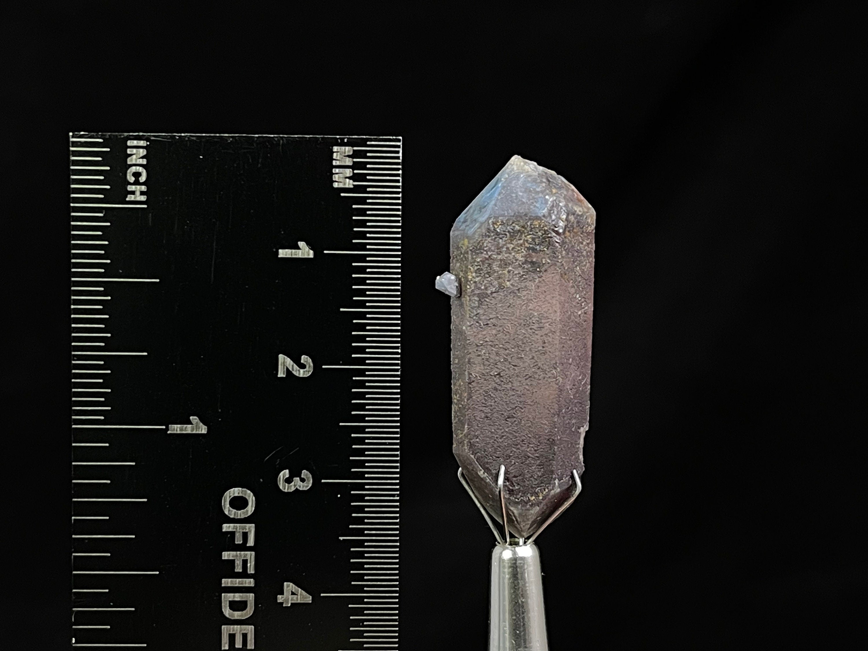 PAPAGOITE in QUARTZ Raw Crystal Point with HEMATITE - Rare Metaphysical Healing Stone for Meditation, Energy Work & Spiritual Growth | Natural Mineral Specimen for Collectors