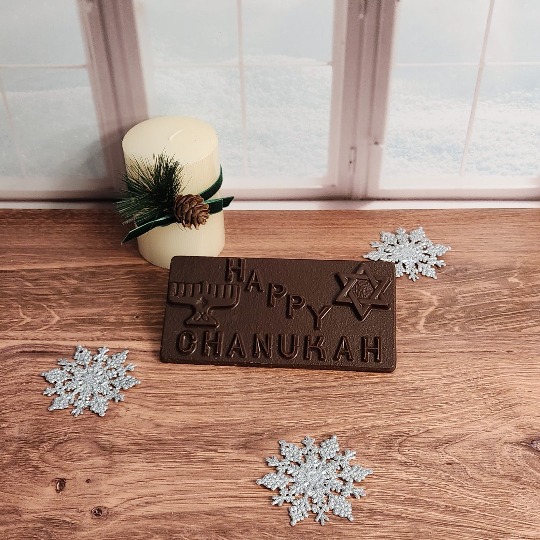 Happy Hanukkah Chocolate Greeting Card - Kosher Milk Chocolate Gift for Jewish Holiday Celebrations - Perfect for Hanukkah Gifts, Parties & Festive Occasions