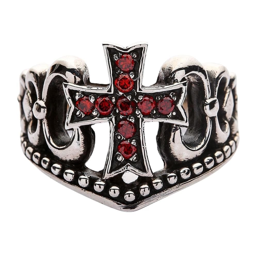 Red Garnet 925 Sterling Silver Cross Ring for Women - Elegant Religious Jewelry Gift for Christmas, Baptism & Everyday Wear