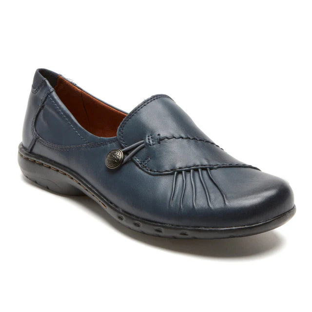 Cobb Hill Paulette Women's Comfortable Slip-On Loafers in Navy Blue - Perfect for Work, Travel & Casual Wear