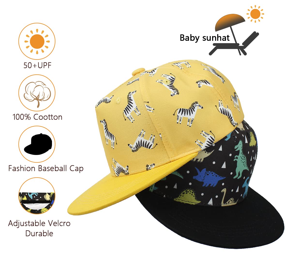 Kids Baseball Cap for Toddlers - Sun Protection Cotton Hat for Boys & Girls - Perfect for Outdoor Play, Beach, and Summer Activities