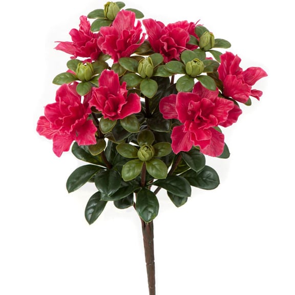 UV-Resistant Outdoor Artificial Azalea Flower Bush - Set of 6 - Realistic Faux Flowers for Garden, Patio & Landscape Decoration - Weatherproof Home & Commercial Decor