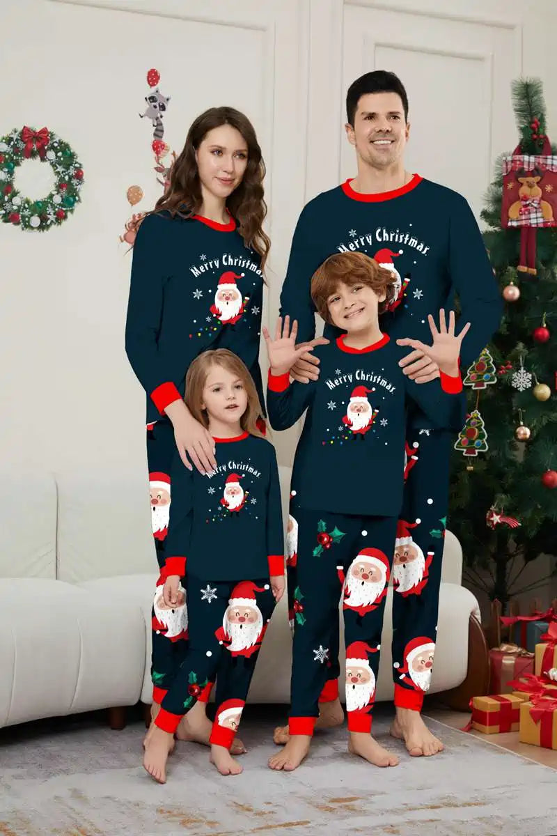 Santa Claus Christmas Matching Family Pajamas Set - Cozy Holiday Sleepwear for Women, Men & Kids - Perfect for Christmas Morning & Family Photos