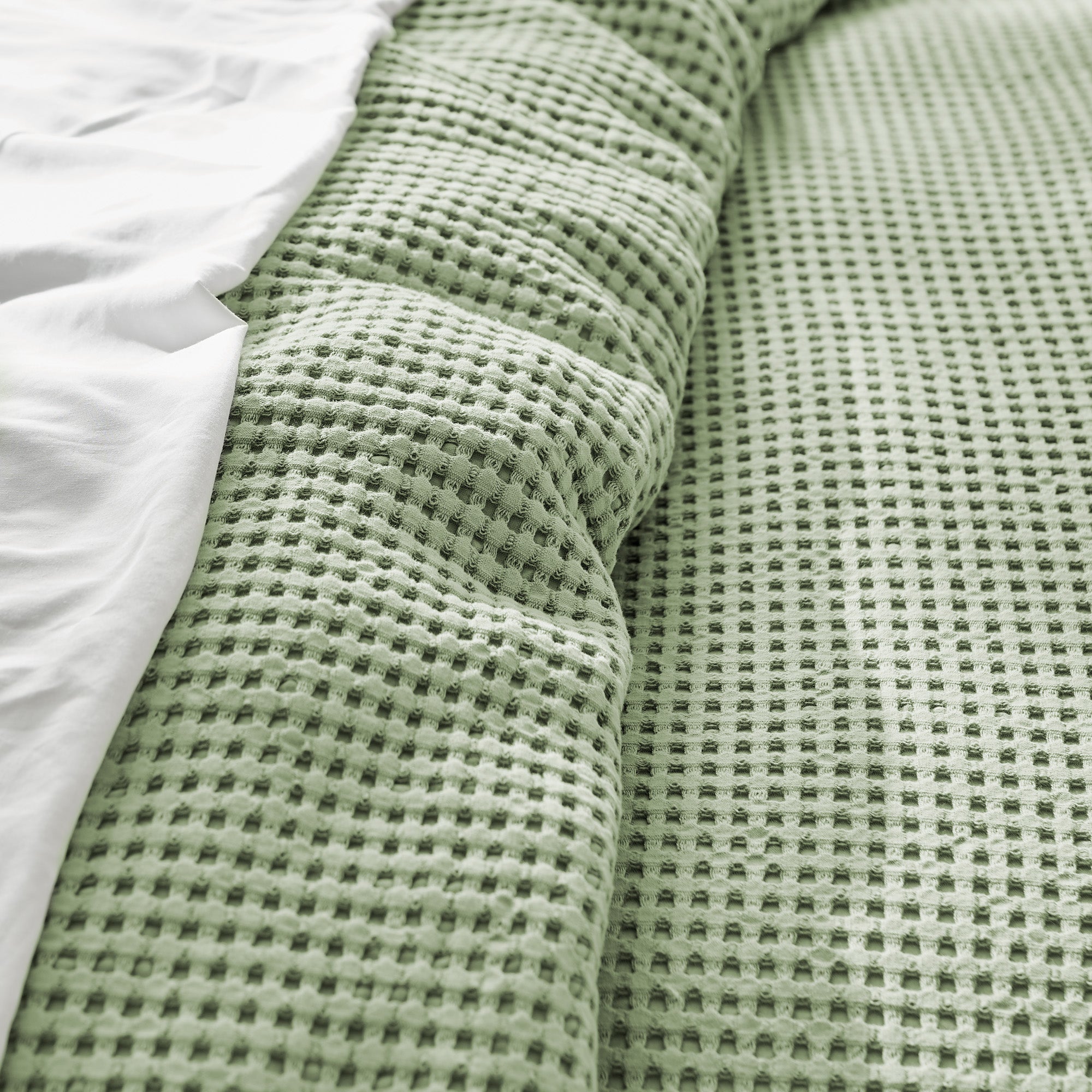 Mills Waffle Duvet Cover Set - Soft Textured Bedding for Cozy Comfort - Perfect for Master Bedroom, Guest Room & Dorm Decor